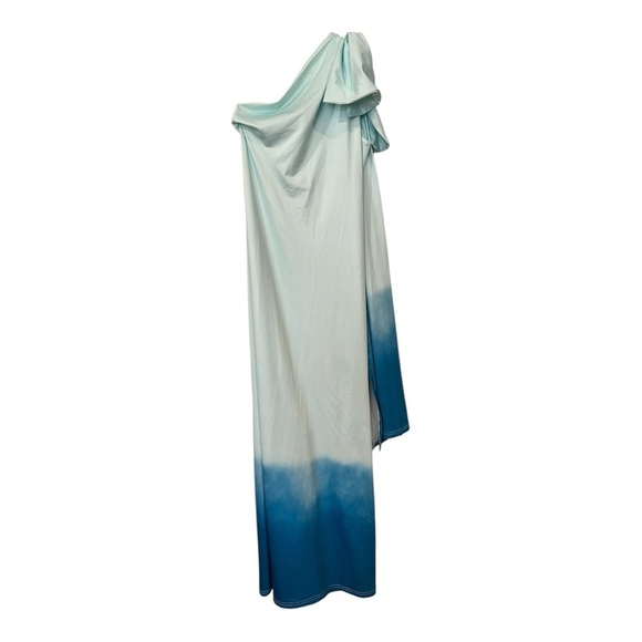 COMMENSE Ombre One Shoulder Long Dress Large Green/Blue NWT Sold out online - Picture 4 of 11